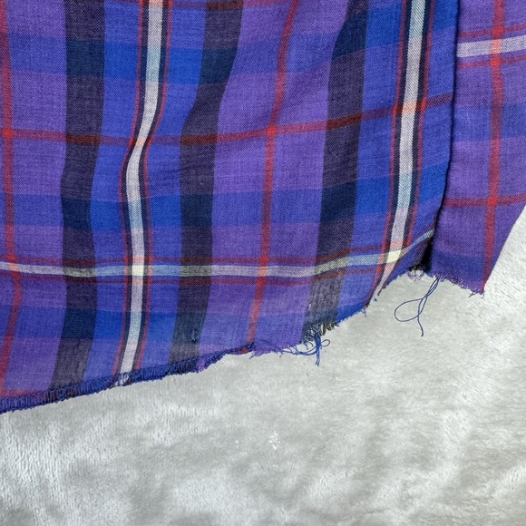 Vtg Wrangler Plaid Western Pearl Snap Shirt Mens XL XLong Tails Short Sleeve - Picture 5 of 9